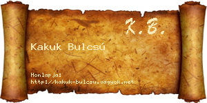 Kakuk Bulcsú névjegykártya